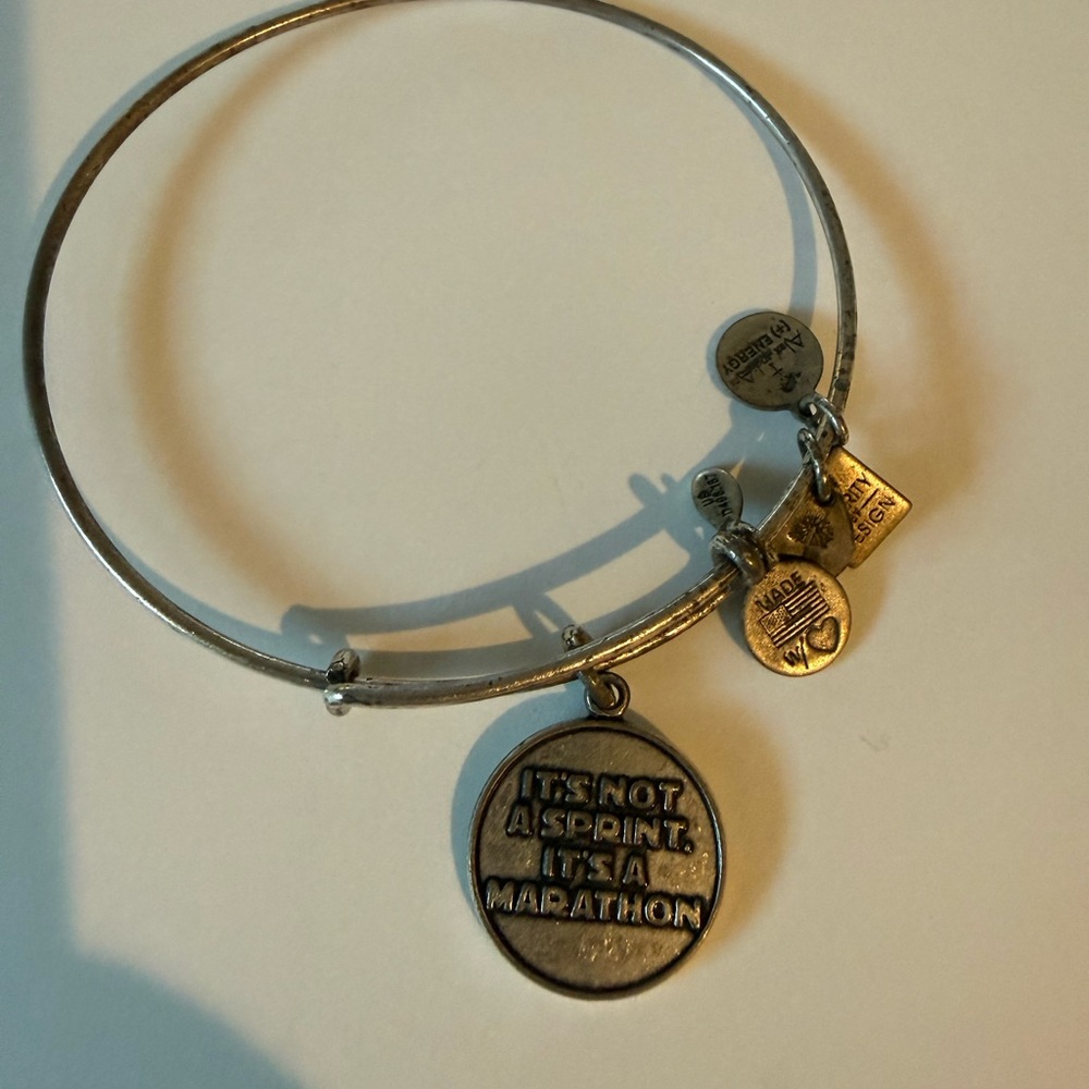Alex & Ani Inspirational Marathon Charm Bangle Bracelet - Silver